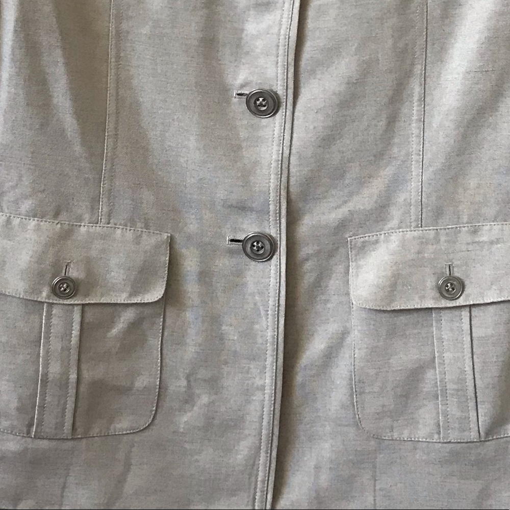 Tahari ASL Linen Rayon Vintage Safari Jacket - Picture 7 of 9
